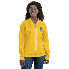 Poodles Pearls & Educated Sigma Girls Bomber Jacket - Yellow