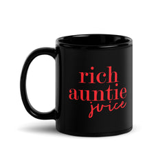 Rich Auntie Juice Black Glossy Mug - Red