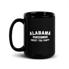 Alabama Sweet Tea Party Black Glossy Mug