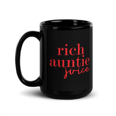 Rich Auntie Juice Black Glossy Mug - Red