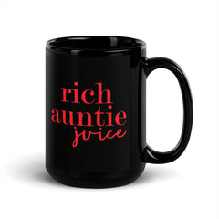 Rich Auntie Juice Black Glossy Mug - Red
