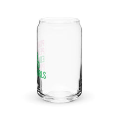Pinkies Pearls & Educated Pretty Girls 16 oz Can-Shaped Glass