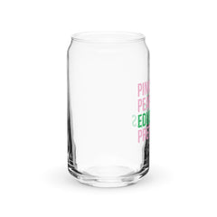 Pinkies Pearls & Educated Pretty Girls 16 oz Can-Shaped Glass