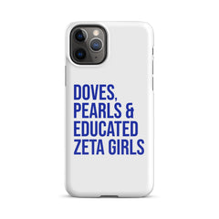 Doves, Pearls & Educated Zeta Girls Snap Case for iPhone®