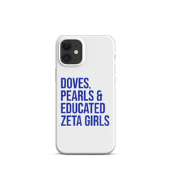Doves, Pearls & Educated Zeta Girls Snap Case for iPhone®