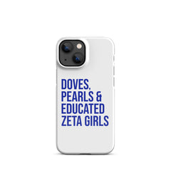 Doves, Pearls & Educated Zeta Girls Snap Case for iPhone®