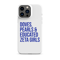 Doves, Pearls & Educated Zeta Girls Snap Case for iPhone®
