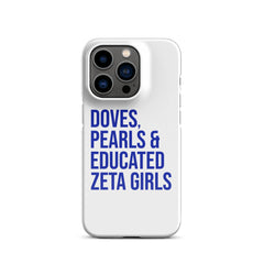 Doves, Pearls & Educated Zeta Girls Snap Case for iPhone®