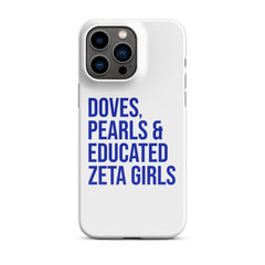 Doves, Pearls & Educated Zeta Girls Snap Case for iPhone®
