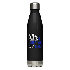 Doves Pearls & Educated Zeta Girls Stainless Steel Water Bottle
