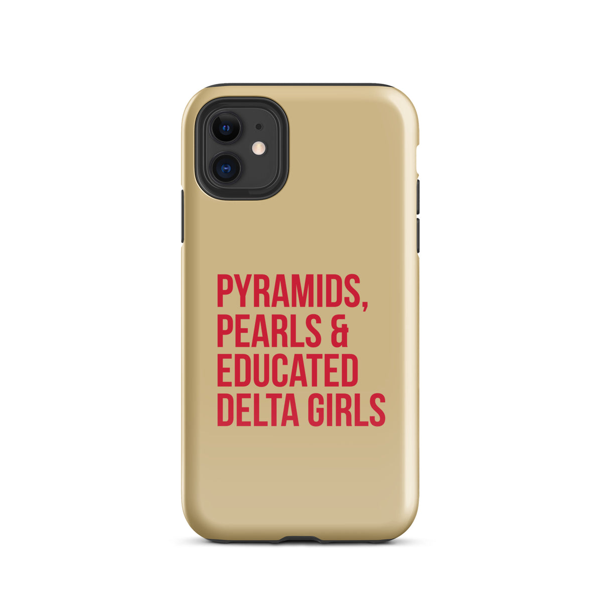 Pyramids Pearls & Educated Delta Girls Tough Case for iPhone® - Cream & Crimson
