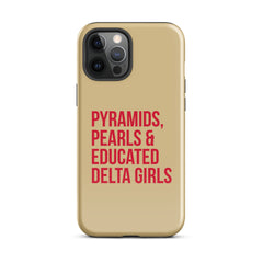 Pyramids Pearls & Educated Delta Girls Tough Case for iPhone® - Cream & Crimson