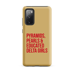 Pyramids Pearls & Educated Delta Girls Tough Case for Samsung® - Cream & Crimson