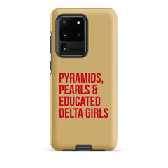 Pyramids Pearls & Educated Delta Girls Tough Case for Samsung® - Cream & Crimson