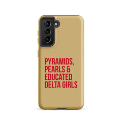 Pyramids Pearls & Educated Delta Girls Tough Case for Samsung® - Cream & Crimson