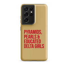 Pyramids Pearls & Educated Delta Girls Tough Case for Samsung® - Cream & Crimson