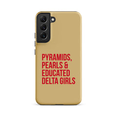 Pyramids Pearls & Educated Delta Girls Tough Case for Samsung® - Cream & Crimson