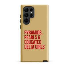 Pyramids Pearls & Educated Delta Girls Tough Case for Samsung® - Cream & Crimson
