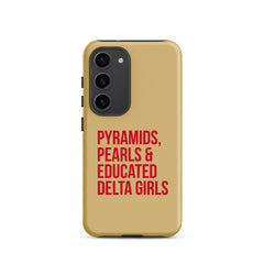 Pyramids Pearls & Educated Delta Girls Tough Case for Samsung® - Cream & Crimson