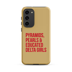 Pyramids Pearls & Educated Delta Girls Tough Case for Samsung® - Cream & Crimson