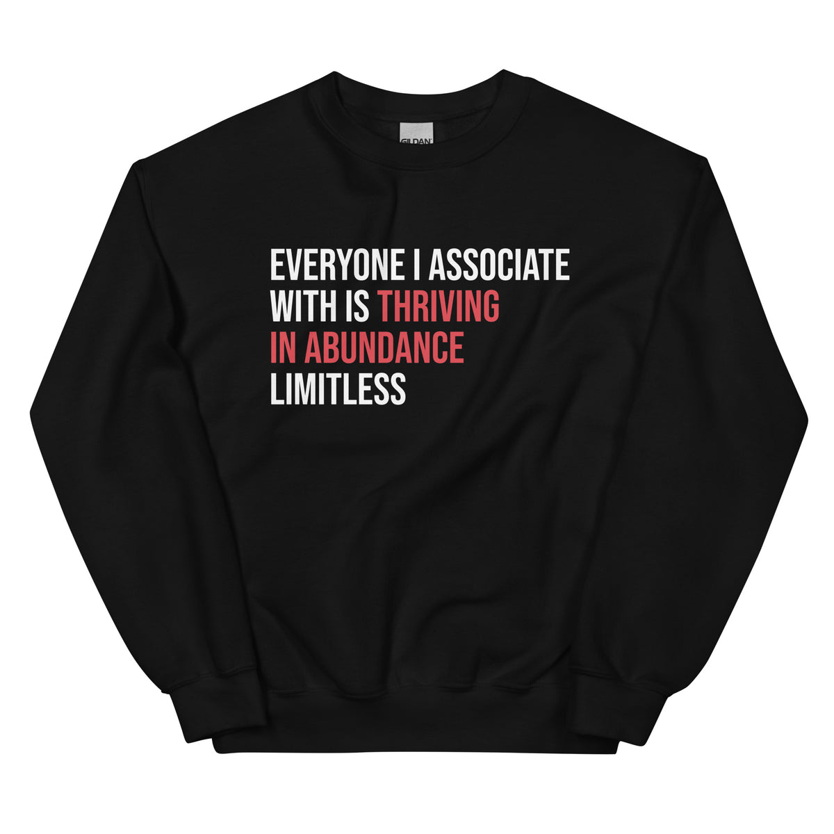 Everyone I Associate With Is Thriving In Abundance Limitless Sweatshirt - Crimson