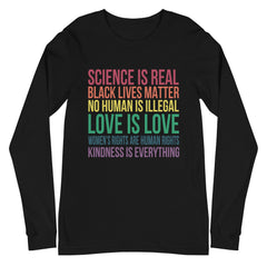 Science is Real Black Lives Matter Unisex Long Sleeve T-Shirt