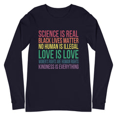 Science is Real Black Lives Matter Unisex Long Sleeve T-Shirt