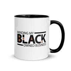 Minding My Black Owned Business Accent Color Mug