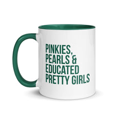 Pinkies Pearls & Educated Pretty Girls Accent Color Mug - Green