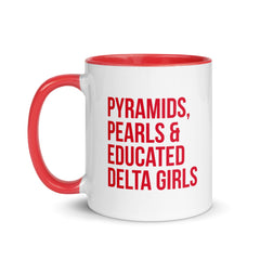 Pyramids Pearls & Educated Delta Girls Accent Color Mug - Crimson