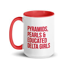 Pyramids Pearls & Educated Delta Girls Accent Color Mug - Crimson