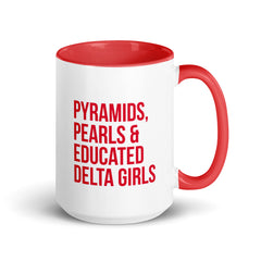 Pyramids Pearls & Educated Delta Girls Accent Color Mug - Crimson