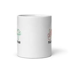 Peace Love Vegan White Glossy Mug
