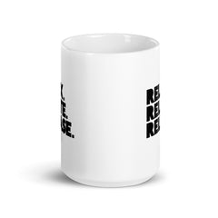 Relax. Relate. Release. White Glossy Mug