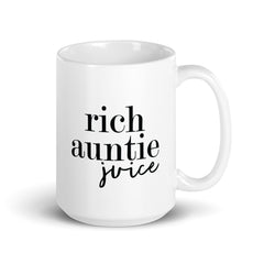 Rich Auntie Juice White Glossy Mug - Black