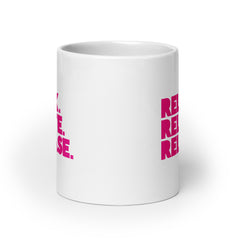 Relax. Relate. Release. White Glossy Mug