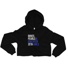 Doves Pearls & Educated Zeta Girls Crop Hoodie